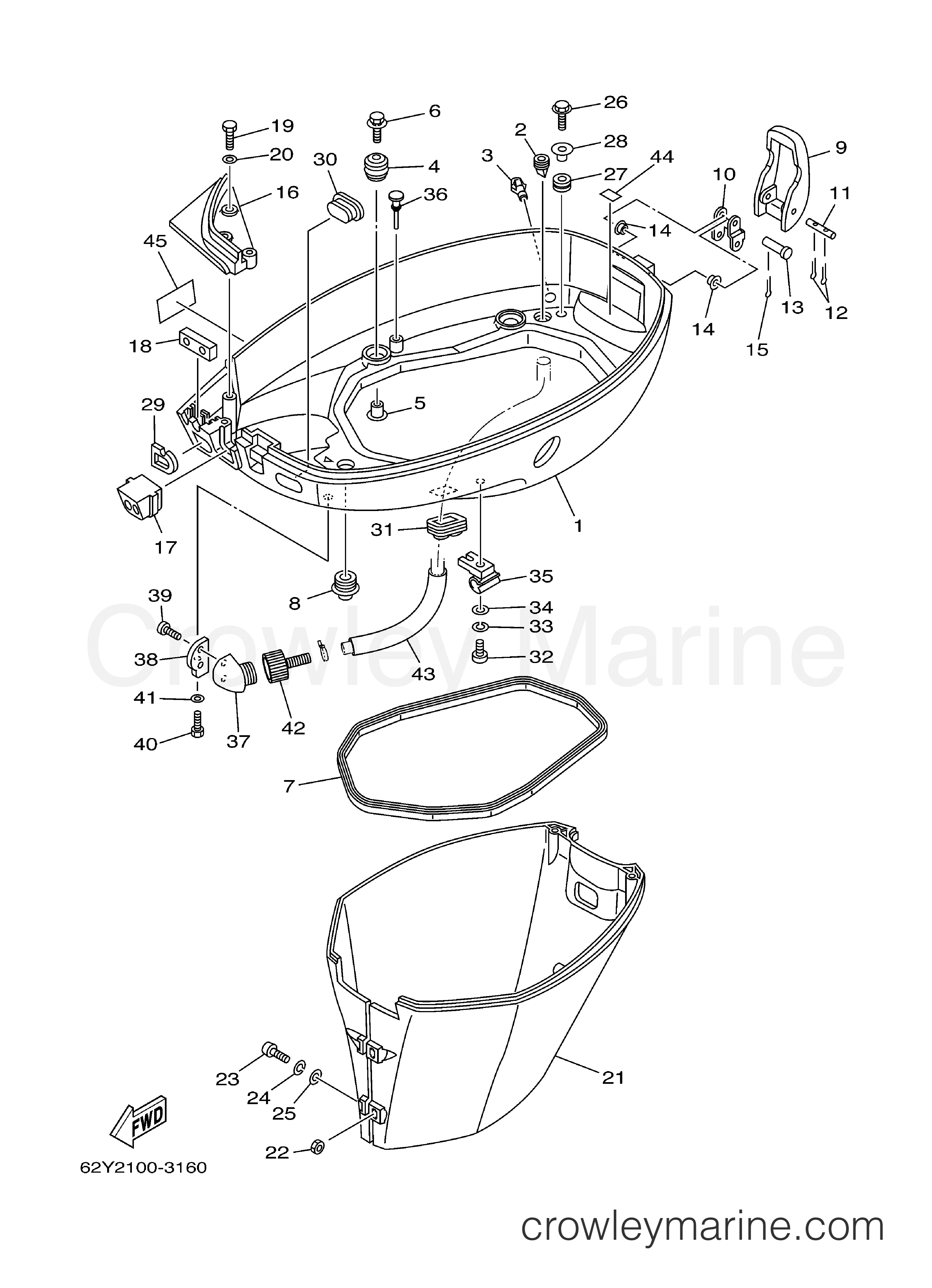 Yamaha Motors T50TLRC - BOTTOM COWLING