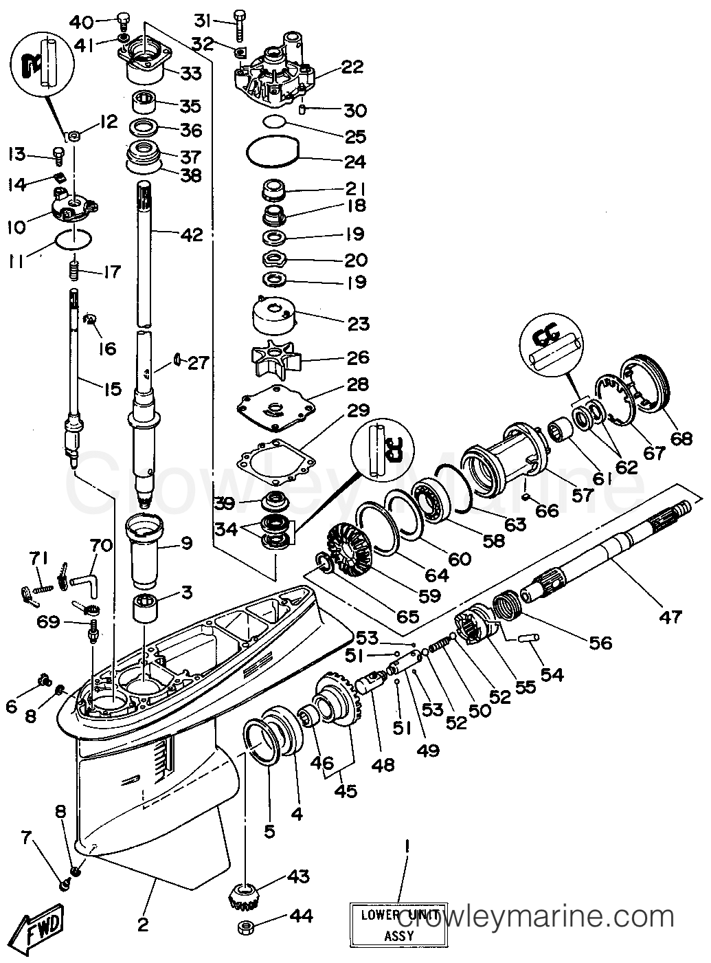 Yamaha Motors C115TXRT - LOWER CASING DRIVE 1