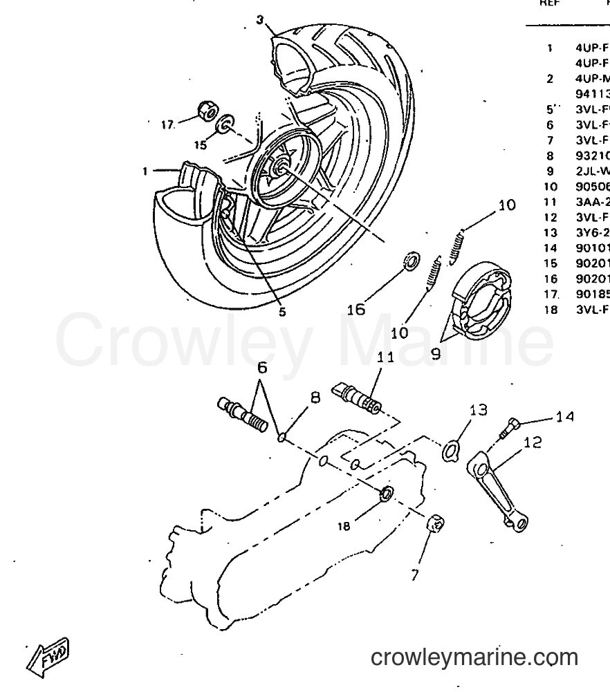 1998 Scooter CW50RSP - CW50RSP (4URD) [999] - REAR WHEEL