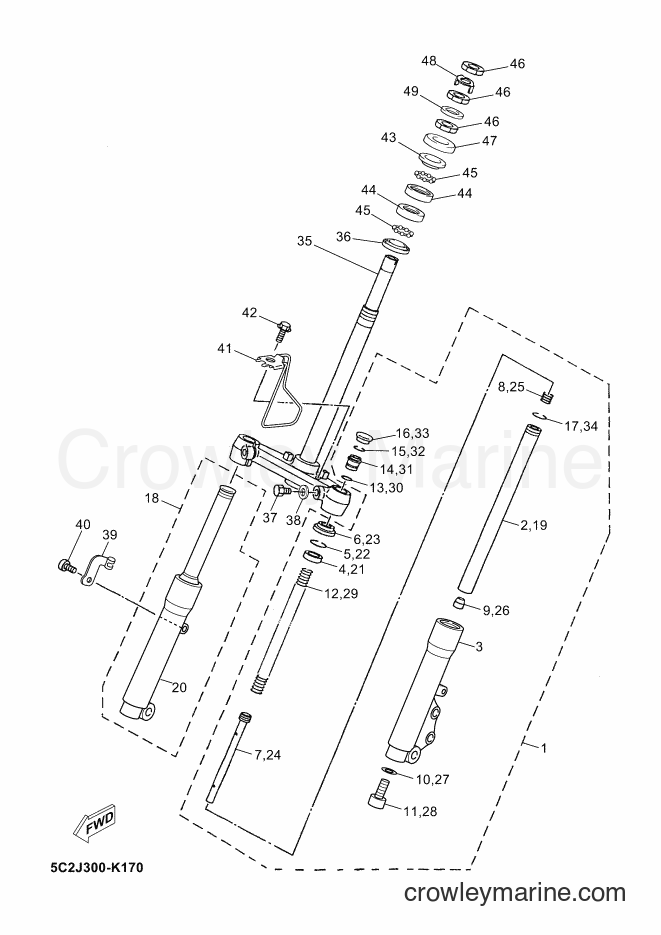 Yamaha Motors YN50F (2AC2) [010] - FRONT FORK