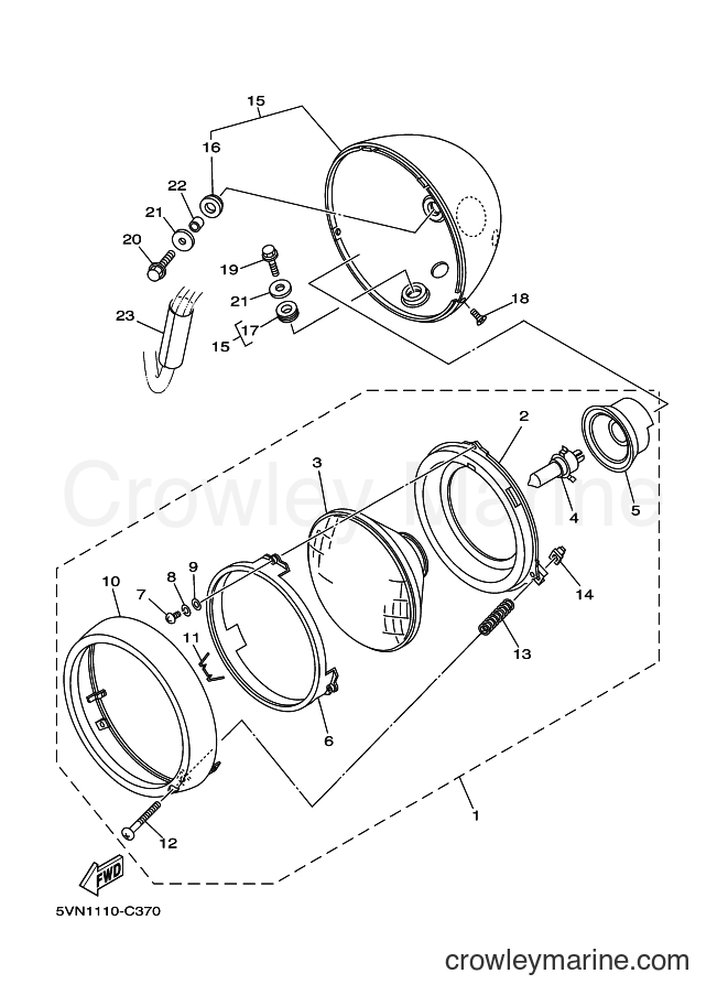 Yamaha Motors XV1700AM (5VR3) [010] - HEADLIGHT