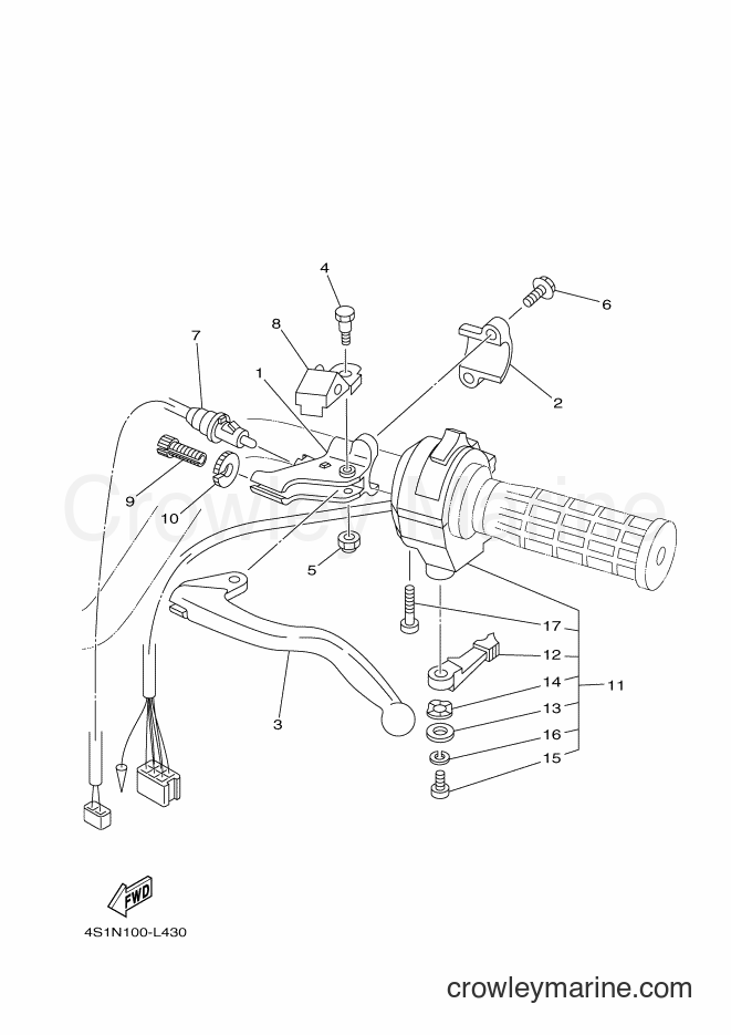 2012 ATV YFM400FWN - YFM400FWN (4S1N) [010] - HANDLE SWITCH & LEVER
