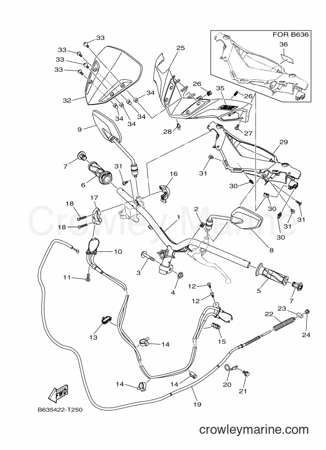 2018 Street Bike GDR155 - GDR155 (B635) [010] - STEERING HANDLE & CABLE