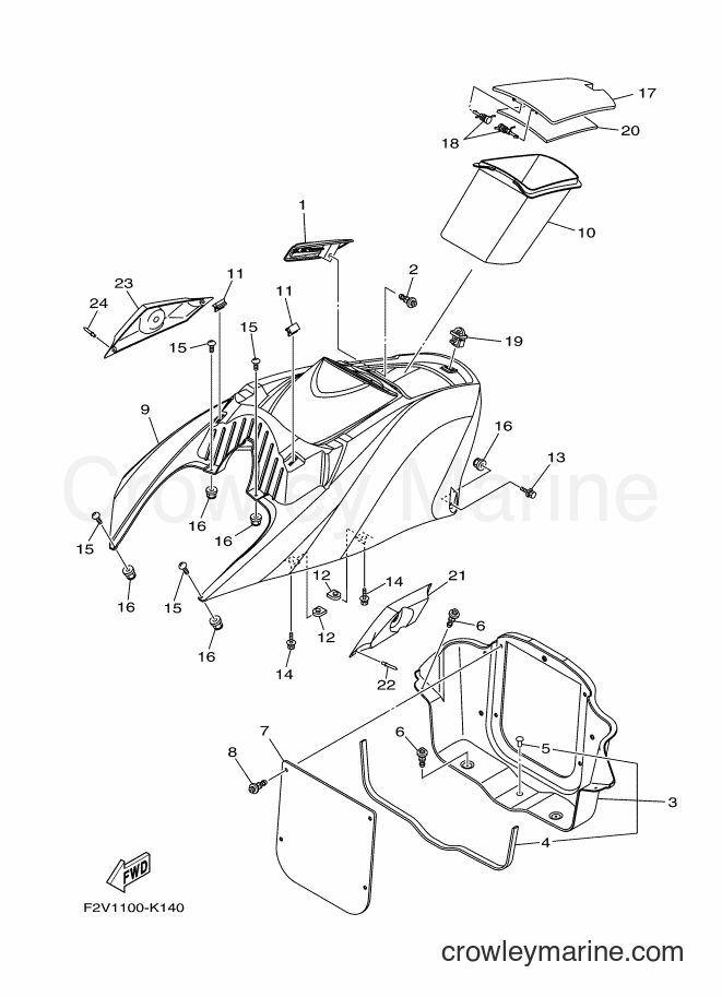 Yamaha Motors VX700-K (F2V1) [010] - ENGINE HATCH 1