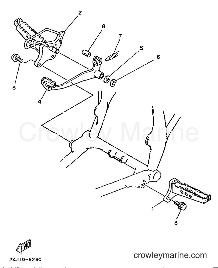 1988 ATV YFS200 - YFS200 (2XJ0) [025] - STAND & FOOTREST
