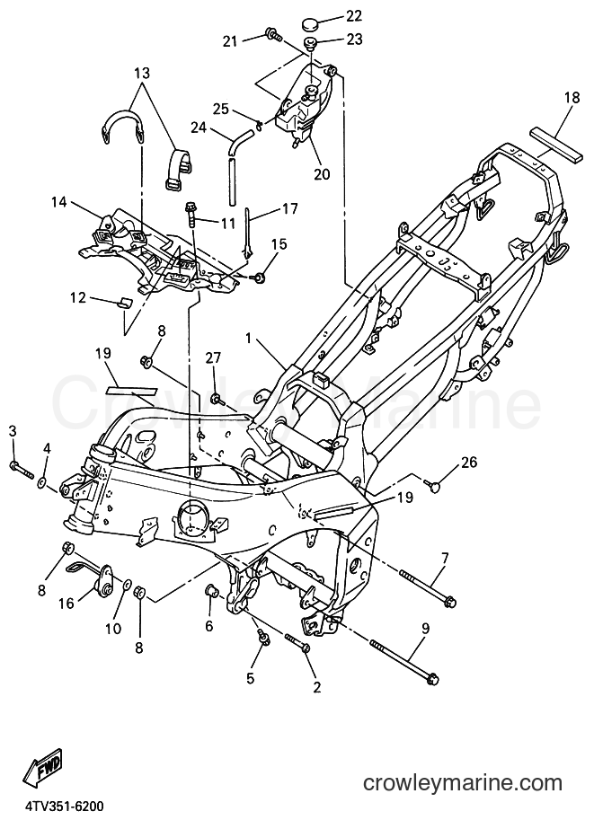 1996 Sport Bike YZF600R - YZF600R (4WF1) [010] - FRAME
