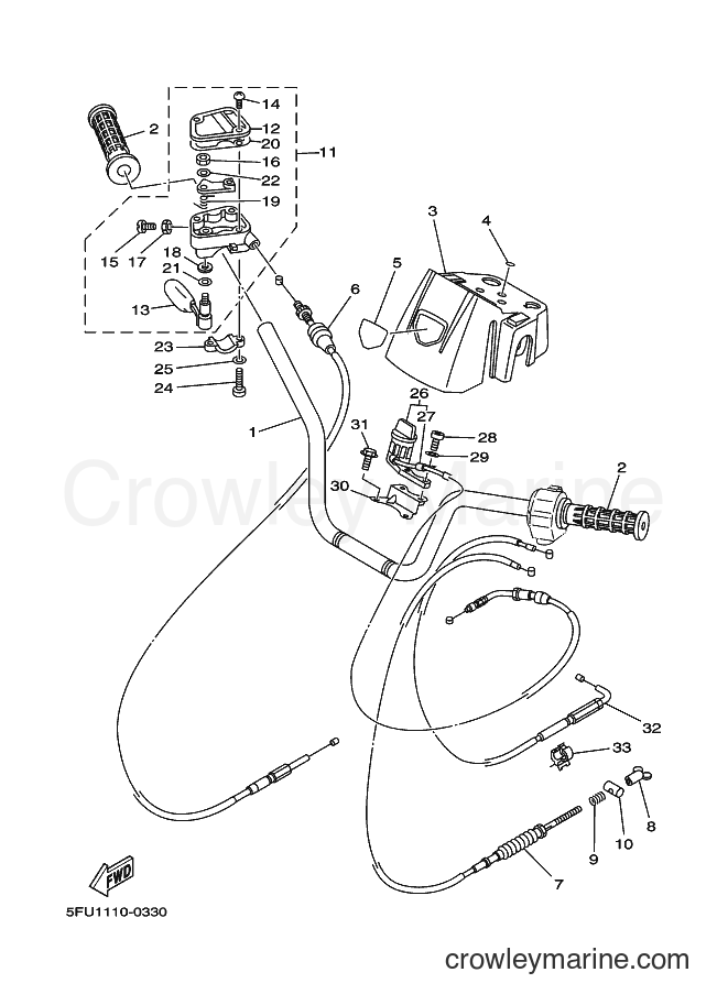 2001 ATV YFM400FWN - YFM400FWN (5FU8) [010] - STEERING HANDLE & CABLE
