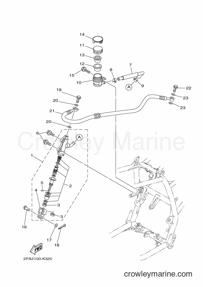 2011 ATV YFM125R - YFM125R (2PA2) [010] - REAR MASTER CYLINDER
