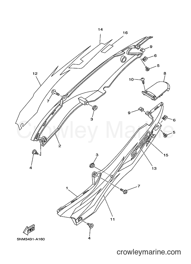 2002 Scooter JZ120F - JZ120F (5NM4) [010] - SIDE COVER