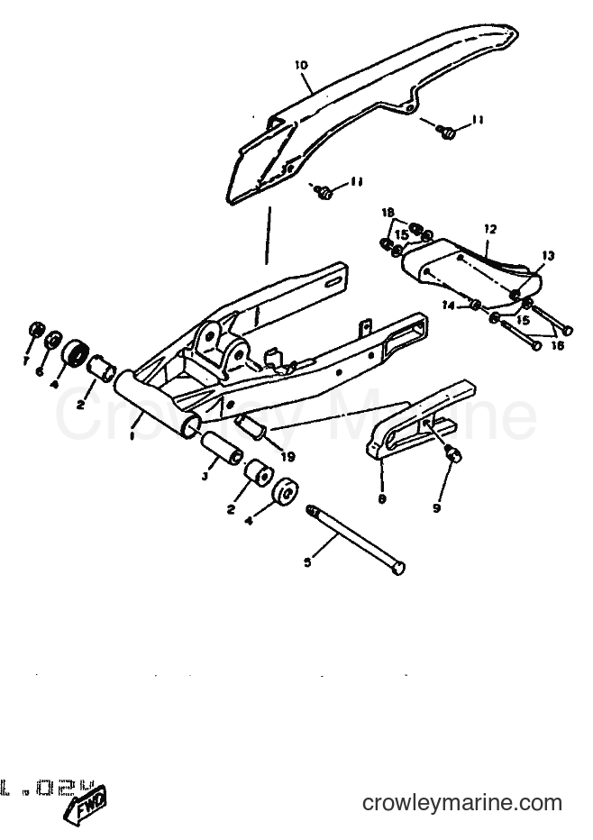 1997 Scooter DT50R - DT50R (5BK1) [999] - REAR ARM