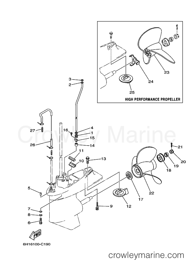 Yamaha Motors 90 (6H1E) [280] - LOWER CASING & DRIVE 2