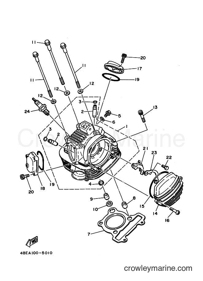 1999 Dirt Bike TTR225 - TTR225 (5FG3) [010] - CYLINDER HEAD