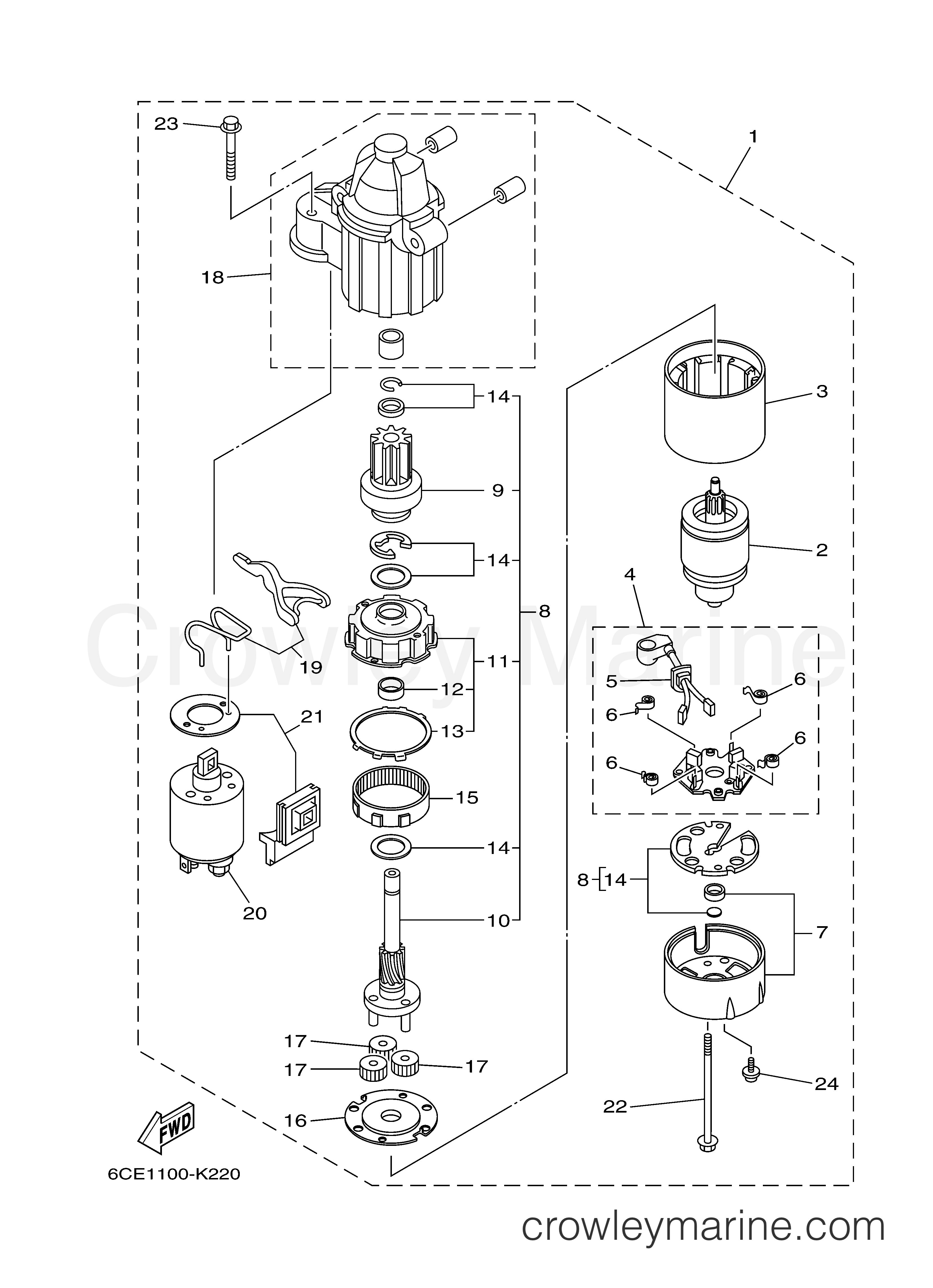 Yamaha Motors LF250XCA - STARTING MOTOR
