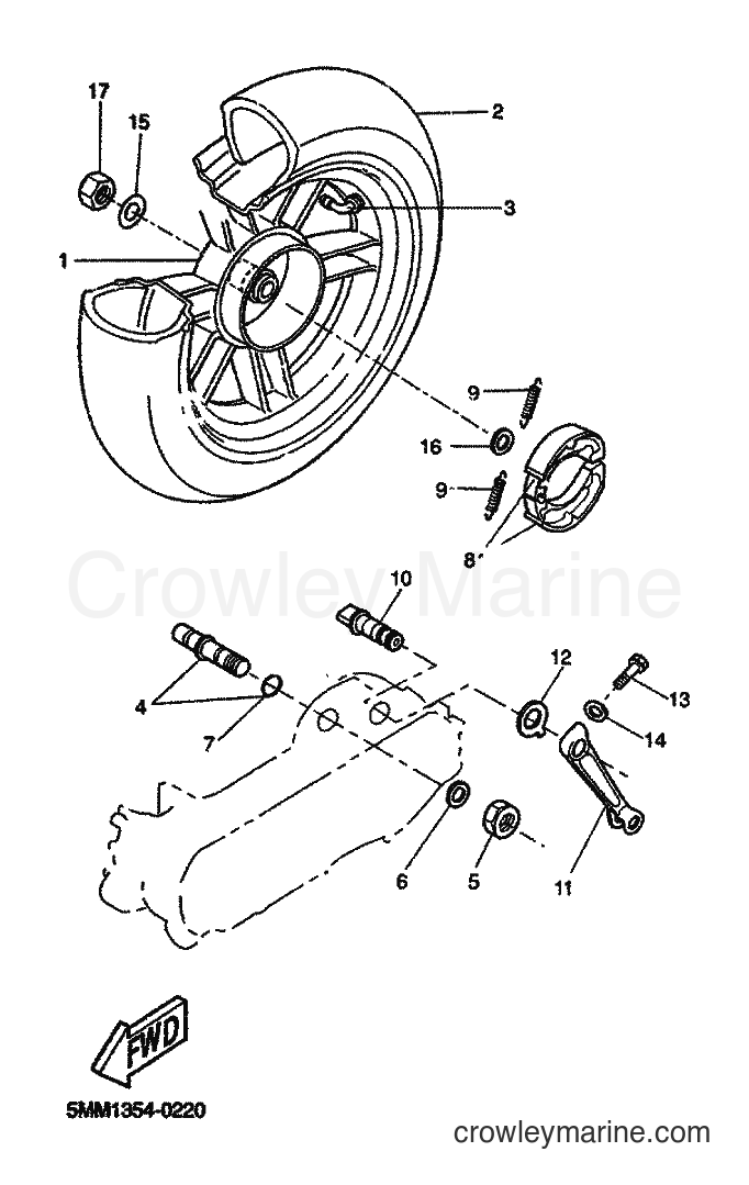 2000 Scooter CW50 - CW50 (5MN1) [030] - REAR WHEEL