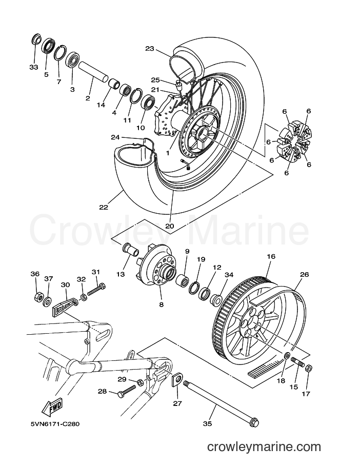 Yamaha Motors XV1700A (5VN6) [010] - REAR WHEEL