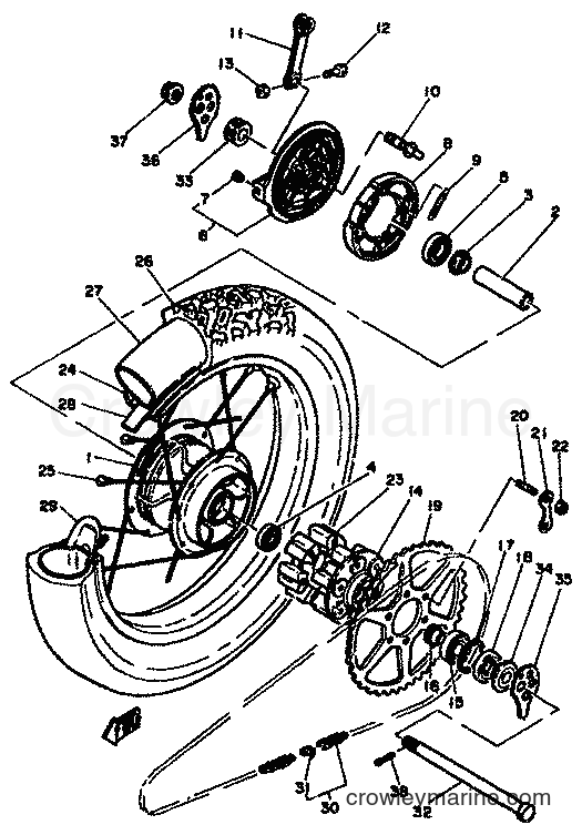 1981 Dirt Bike XT250 - XT250 (5G4) [999] - REAR WHEEL