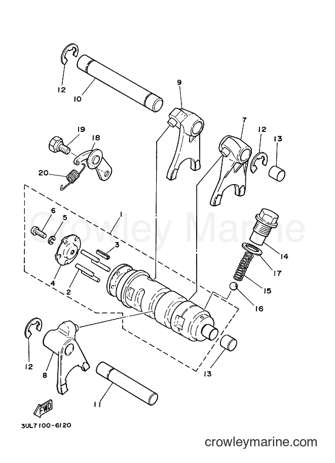 Yamaha Motors RT100 (3ULB) [030] - SHIFT CAM & FORK