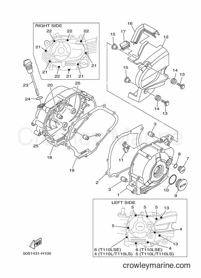 2012 Scooter T110LS - T110LS (50S5) [010] - CRANKCASE COVER 1