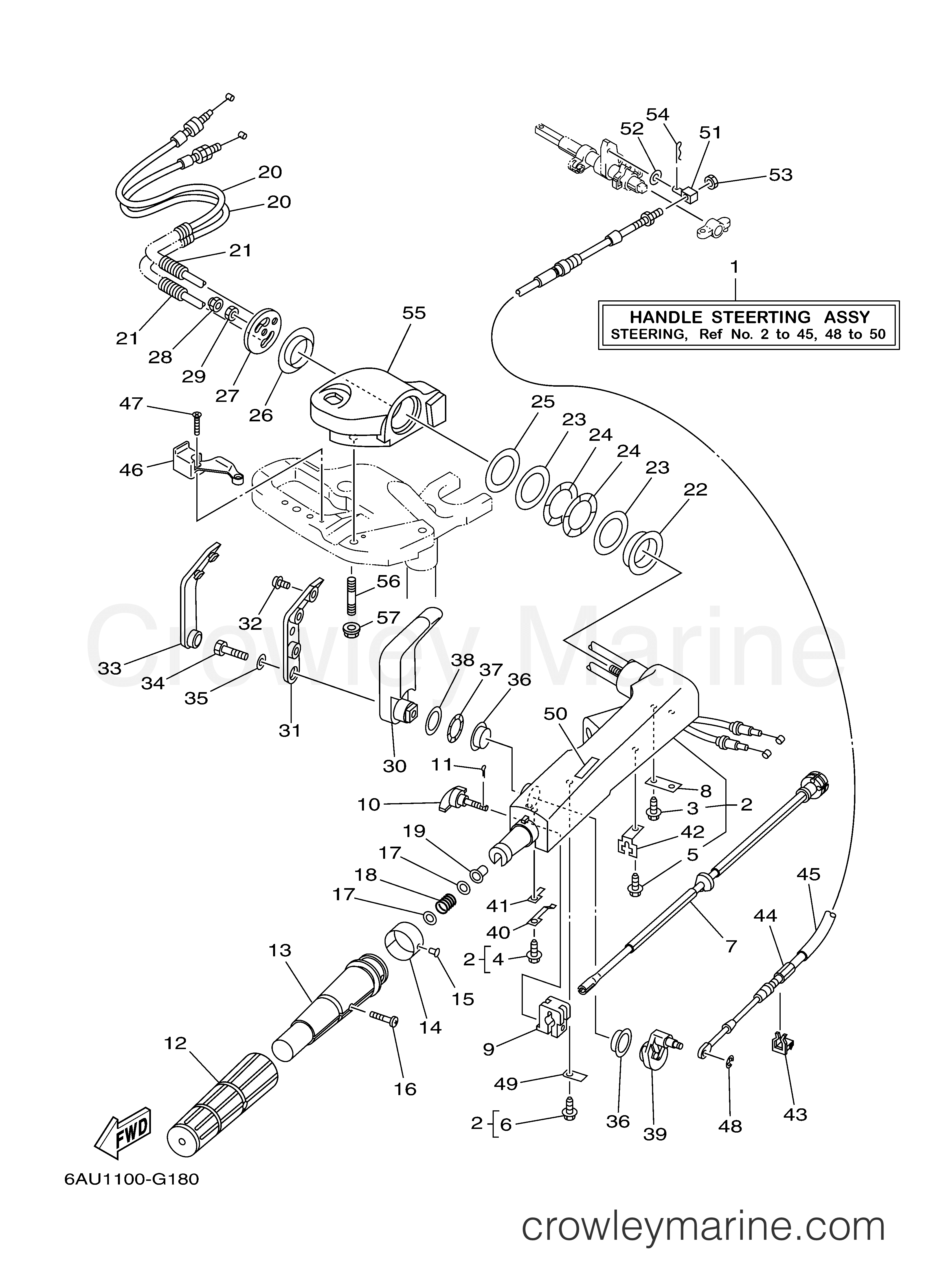 Yamaha Motors T9.9LEHA - STEERING
