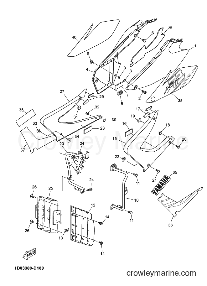 2005 Dirt Bike DT125RE - DT125RE (1D03) [060] - SIDE COVER