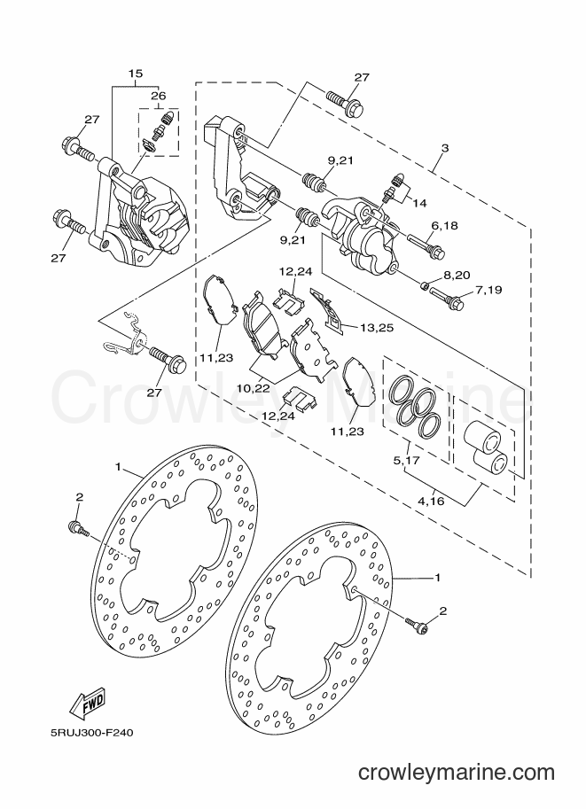 Yamaha Motors YP400A (34BB) [040] - FRONT BRAKE CALIPER