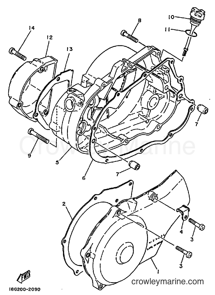 Yamaha Motors DT175 (3FJ4) [010] - CRANKCASE COVER 1