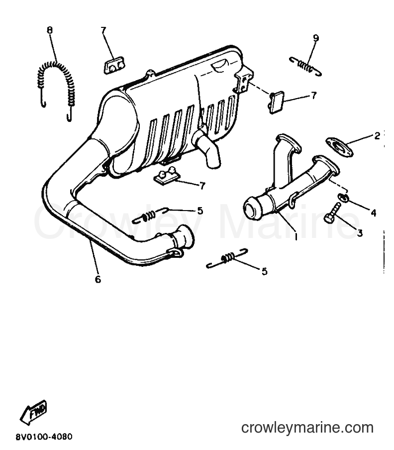 1990 Snowmobile PZ480 - PZ480 (86J2) [010] - EXHAUST