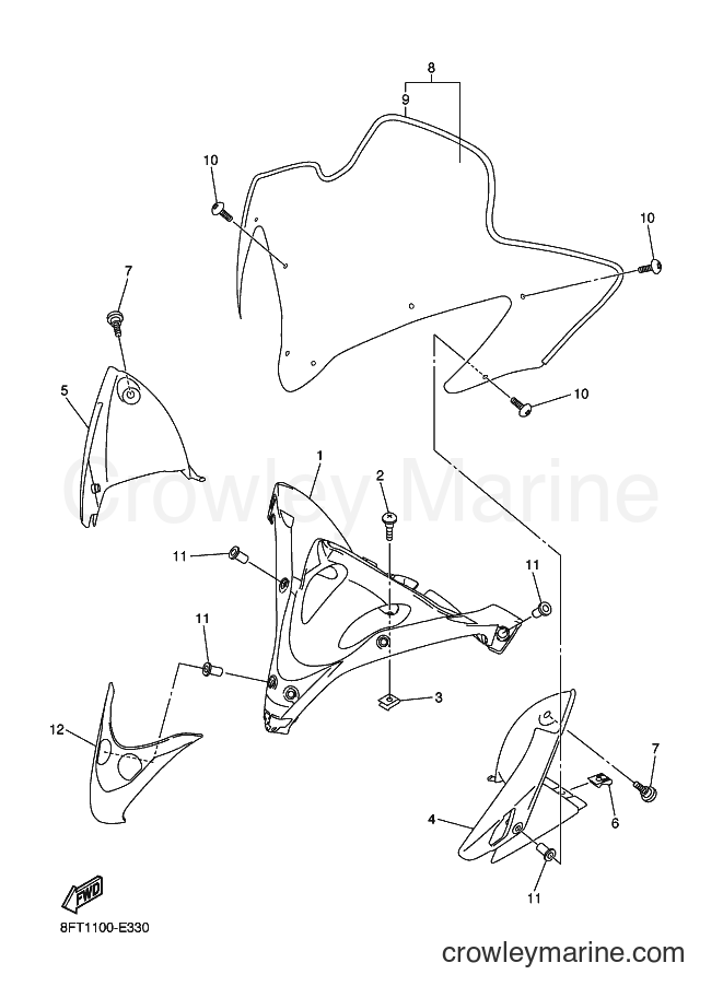 Yamaha Motors RX10ST (8FT2) [010] - WINDSHIELD