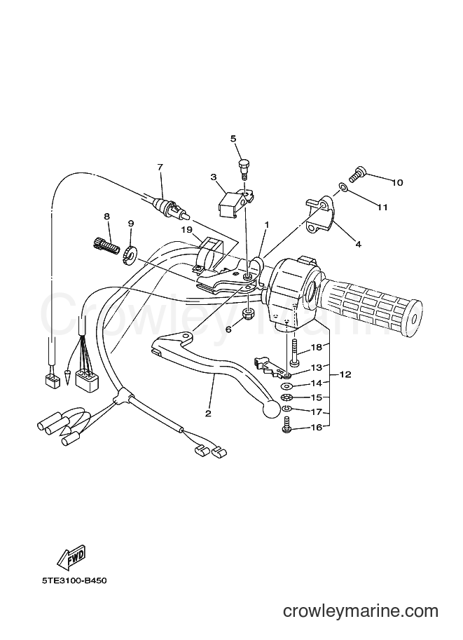 Yamaha Motors YFM400FWAN (5TE3) [010] - HANDLE SWITCH & LEVER