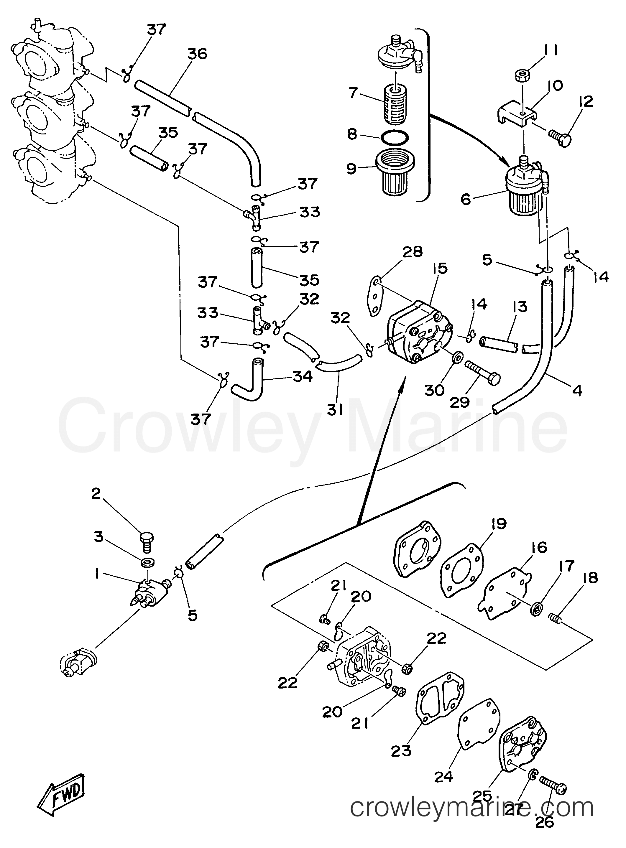 Yamaha Motors 70ETLF - FUEL SYSTEM