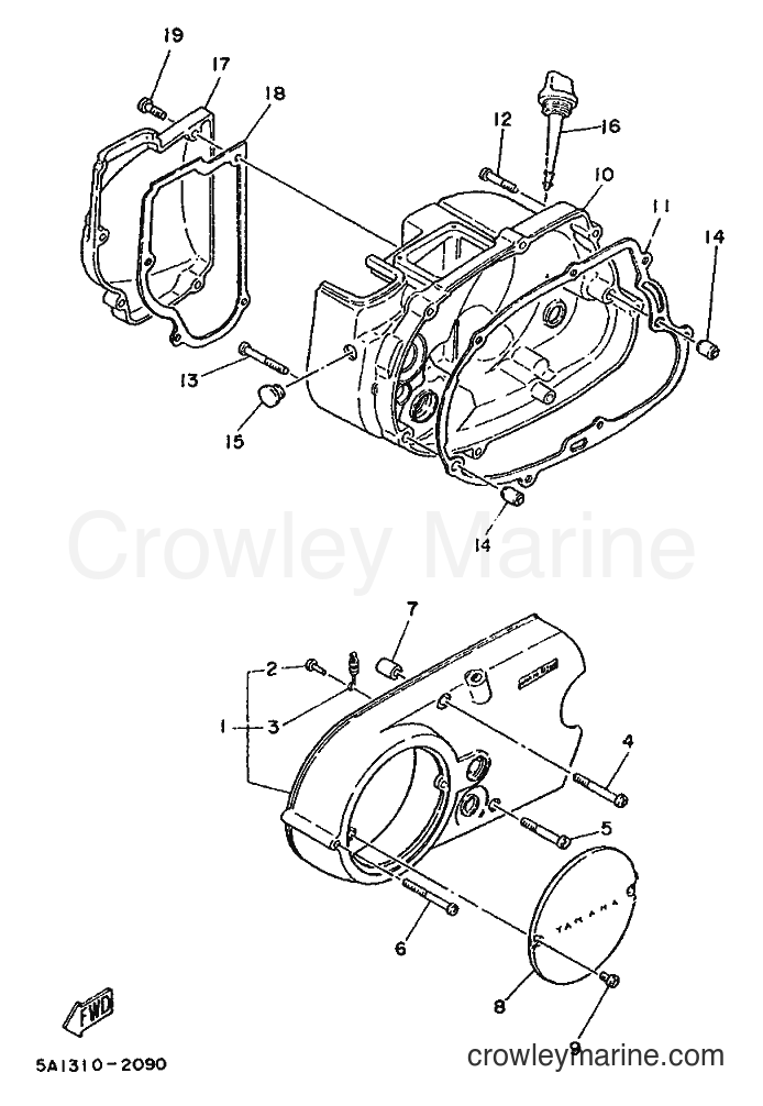 1987 Scooter FS1 - FS1 (2RT) [999] - CRANKCASE COVER 1
