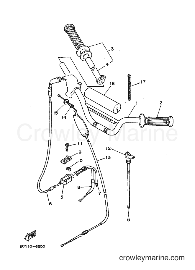 1988 Dirt Bike BW80 - BW80 (1RY0) [030] - STEERING HANDLE & CABLE