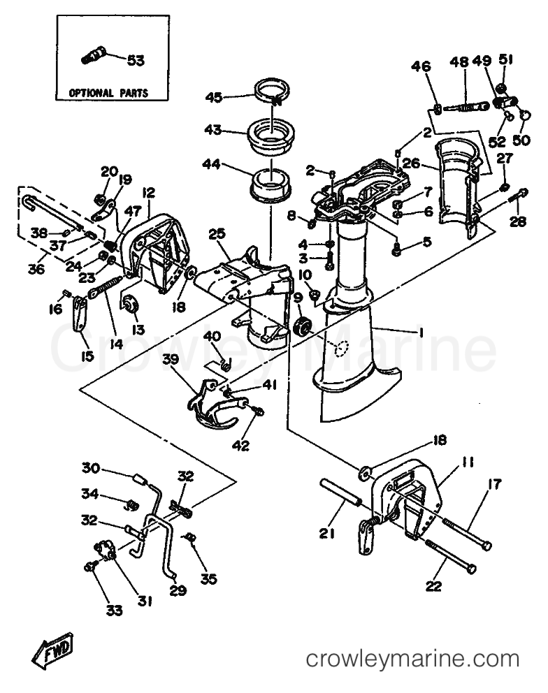 Yamaha Motors 5CS (6E4) [999] - UPPER CASING & BRACKET