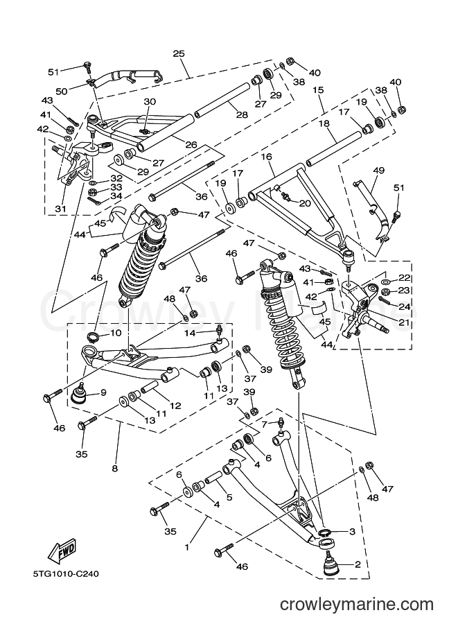 2007 ATV YFZ450 - YFZ450 (5D32) [010] - FRONT SUSPENSION & WHEEL
