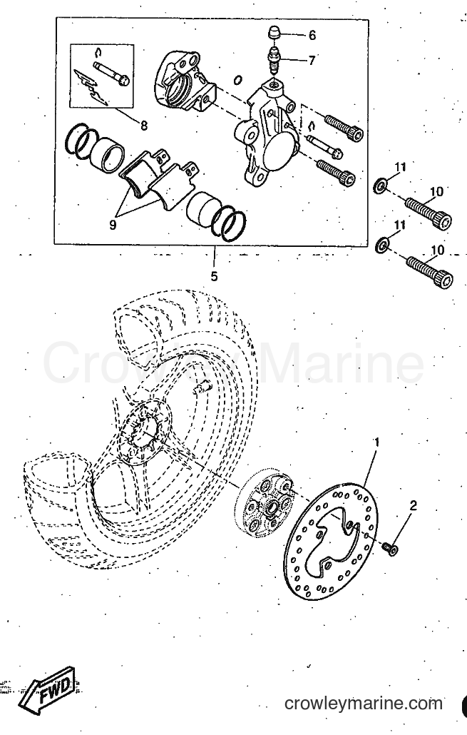 1997 Scooter YQ50 - YQ50 (5CK1) [999] - REAR BRAKE CALIPER