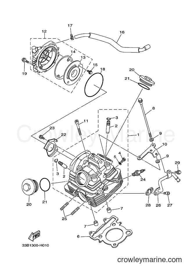 2012 ATV YFM250R - YFM250R (33B7) [010] - CYLINDER HEAD
