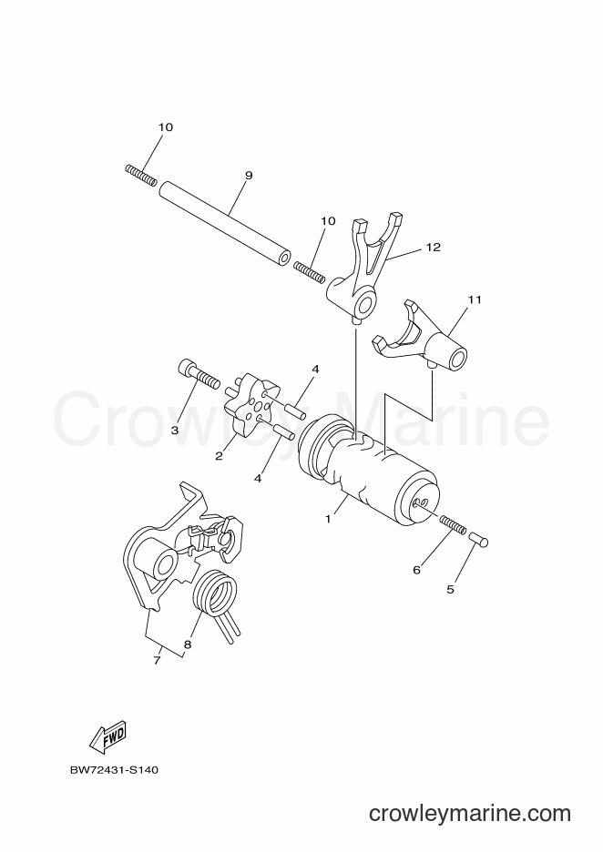 Yamaha Motors T115FS-5 (BW72) [010] - SHIFT CAM & FORK