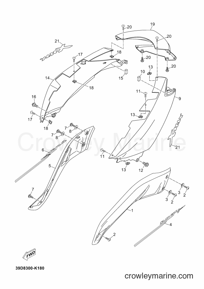 2011 Scooter YP125RA - YP125RA (39D8) [060] - SIDE COVER