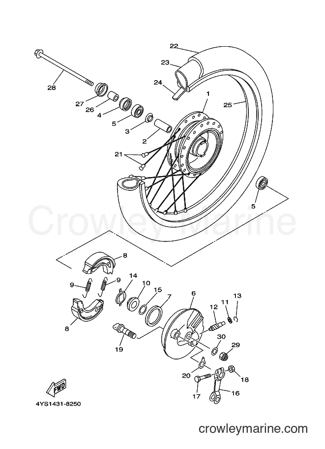 1998 Scooter T105 - T105 (4YS2) [010] - FRONT WHEEL