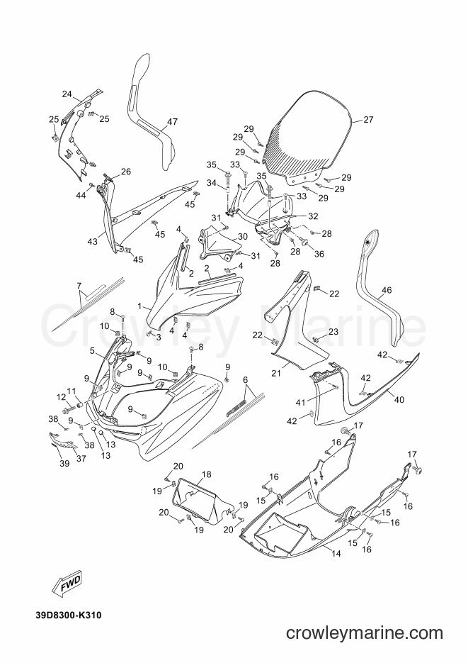 Yamaha Motors YP125RA (39D8) [010] - WINDSHIELD
