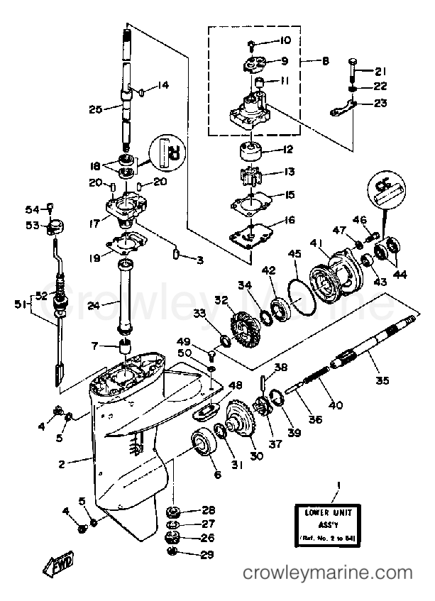 LOWER DRIVE 1 - 1989 Outboard 9.9hp FT9.9EXF | Crowley Marine