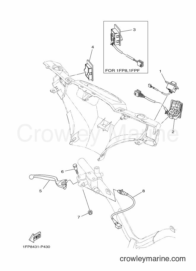 Yamaha Motors T115FLSEC (1FPF) [010] - HANDLE SWITCH & LEVER