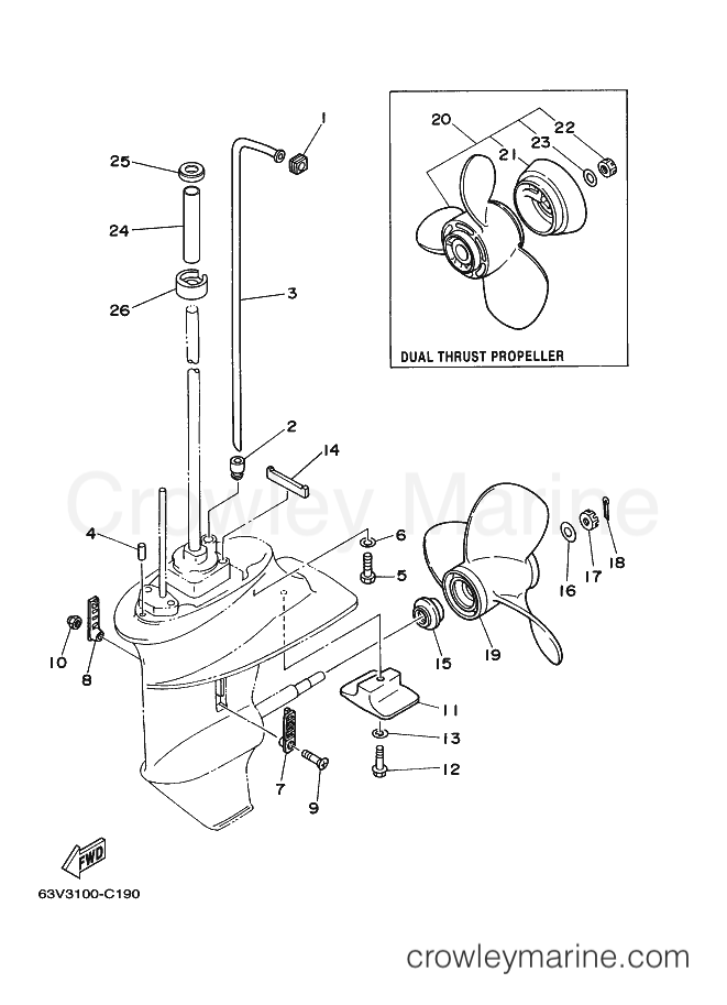 Yamaha Motors 9.9FMHS (63VA) [430] - LOWER CASING & DRIVE 2