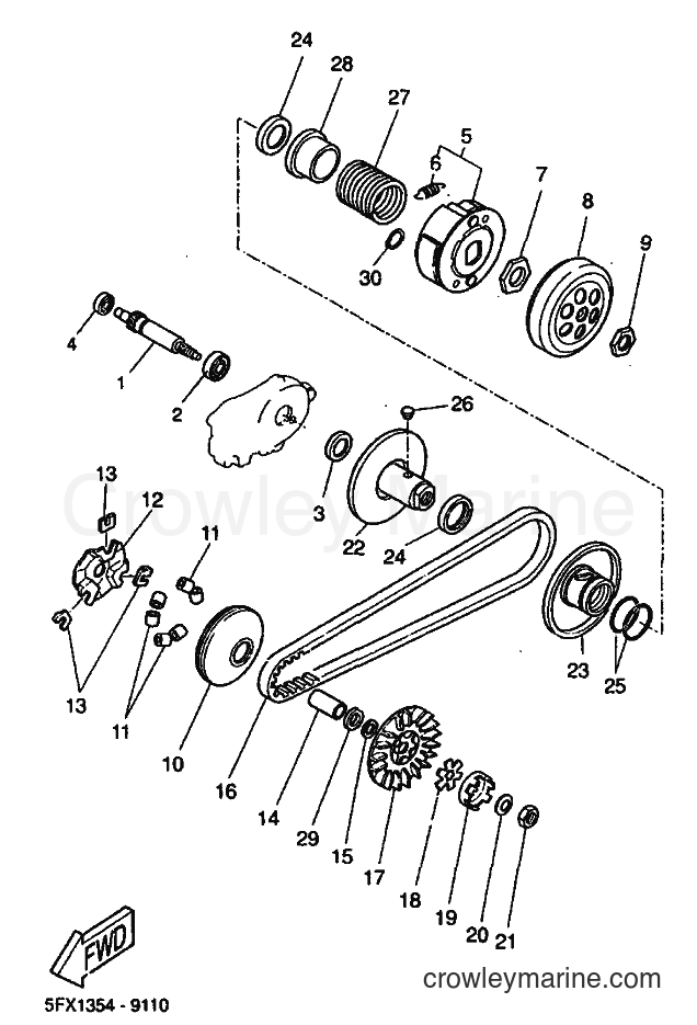 1999 Scooter CW50RS - CW50RS (5JK1) [010] - CLUTCH