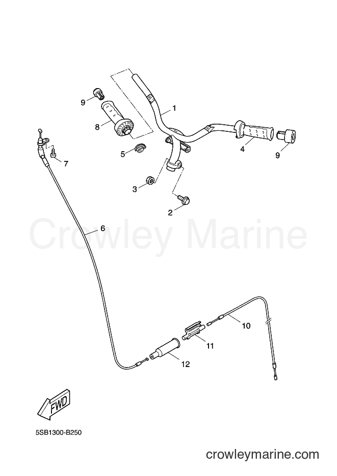 Yamaha Motors YQ50 (5SB2) [020] - STEERING HANDLE & CABLE