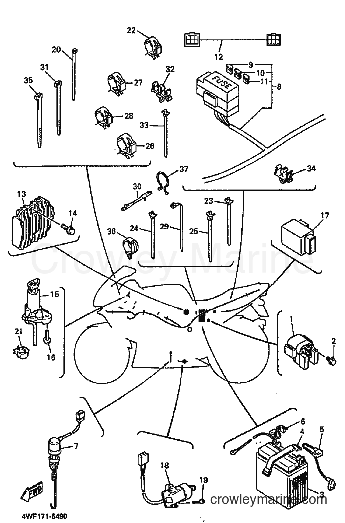 1996 Sport Bike YZF600R - YZF600R (4WF1) [010] - ELECTRICAL 2