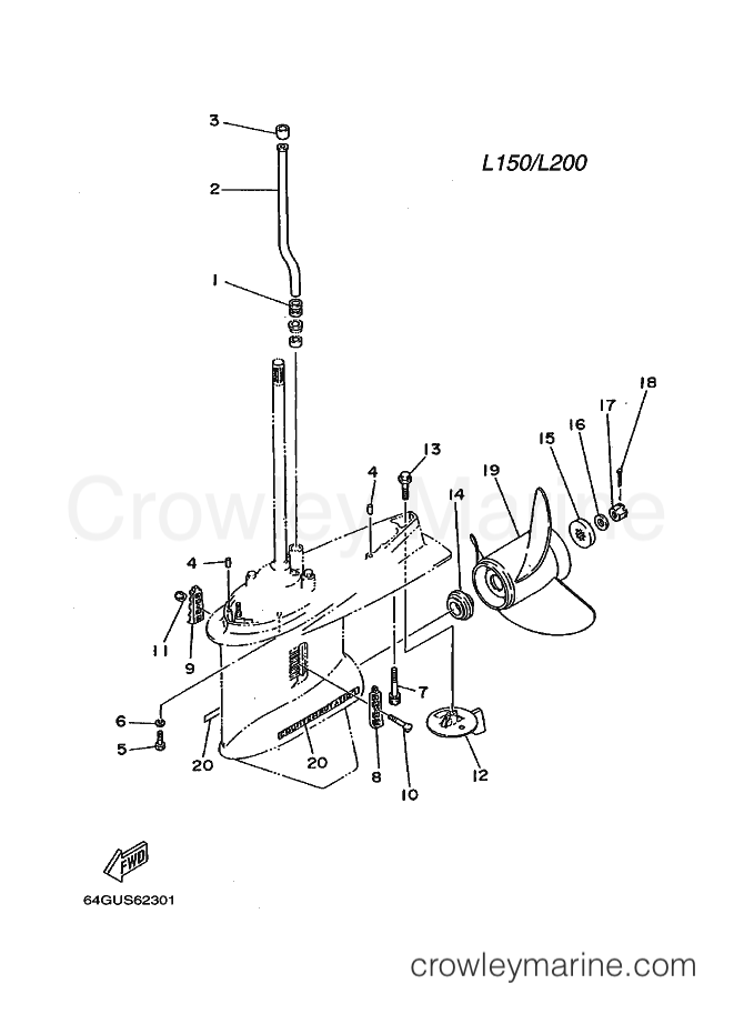 Yamaha Motors 175D (64D) [020] - LOWER CASING & DRIVE 4