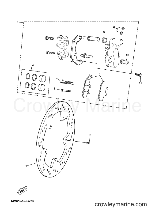 2012 Scooter TZR50 - TZR50 (2AS3) [020] - FRONT BRAKE CALIPER