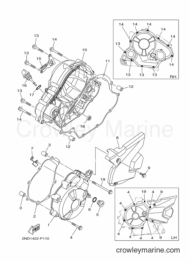 2017 Scooter T150 - T150 (2NDB) [010] - CRANKCASE COVER 1