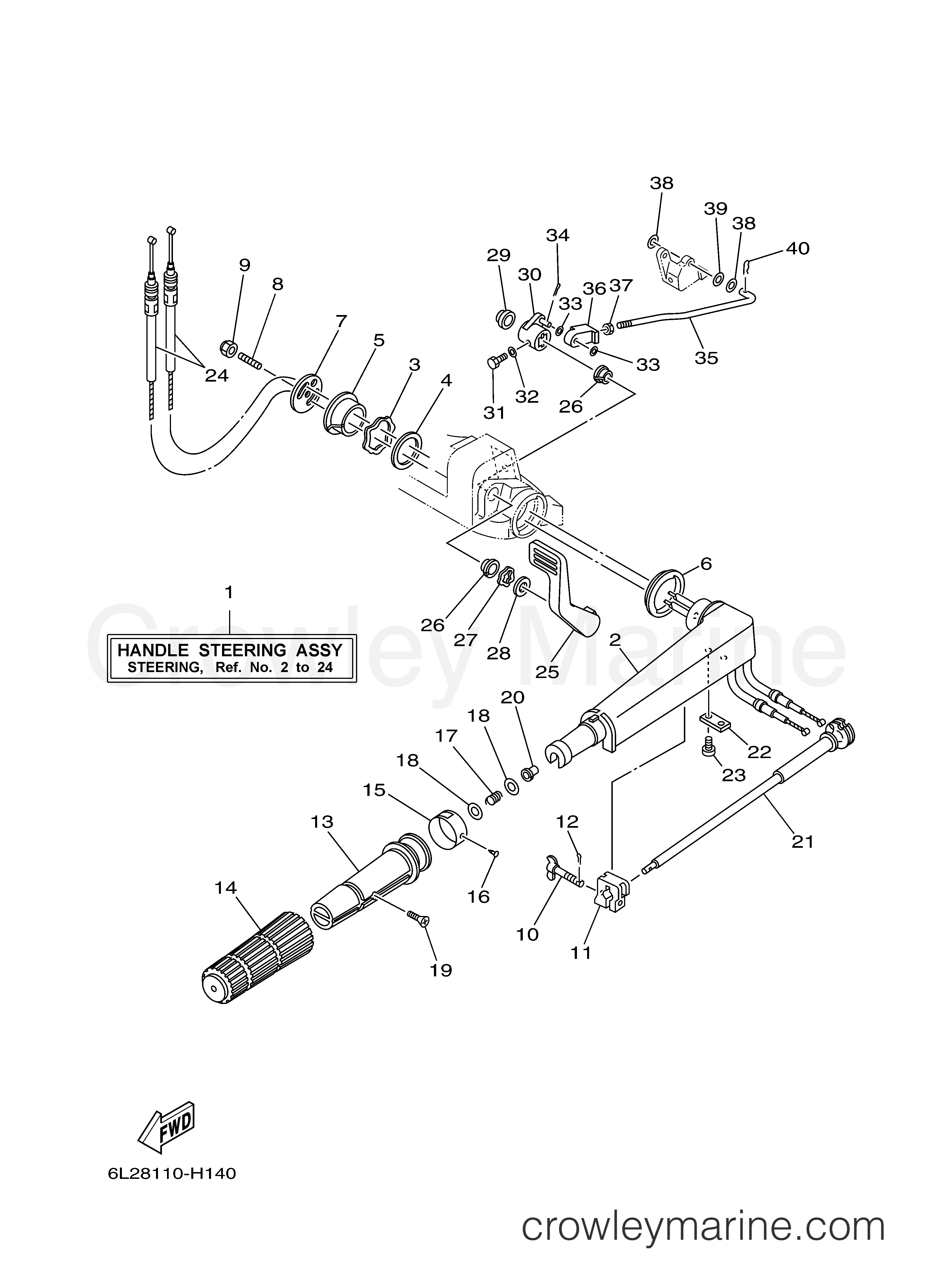 Yamaha Motors 25ELH - STEERING